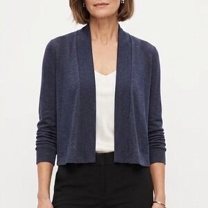Banana Republic Luxespun Navy Blue Cropped Cardigan Sweater Small
